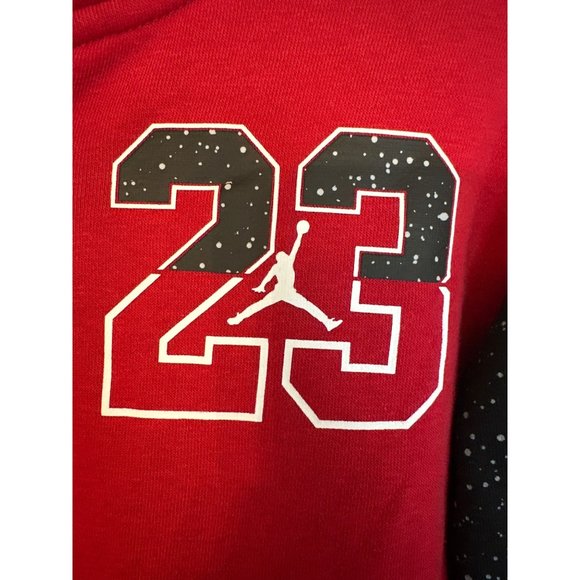 Jordan Air EST 1985 Red and Black Boys Long Sleeve Hoodie Cotton Polyester Blend - Picture 4 of 12